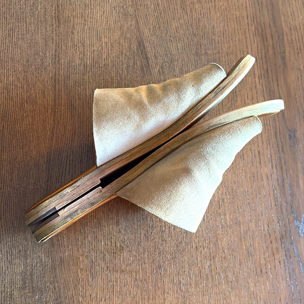 AGENDA - Women's Tan Suede Slide Sandals - Picture 5 of 7